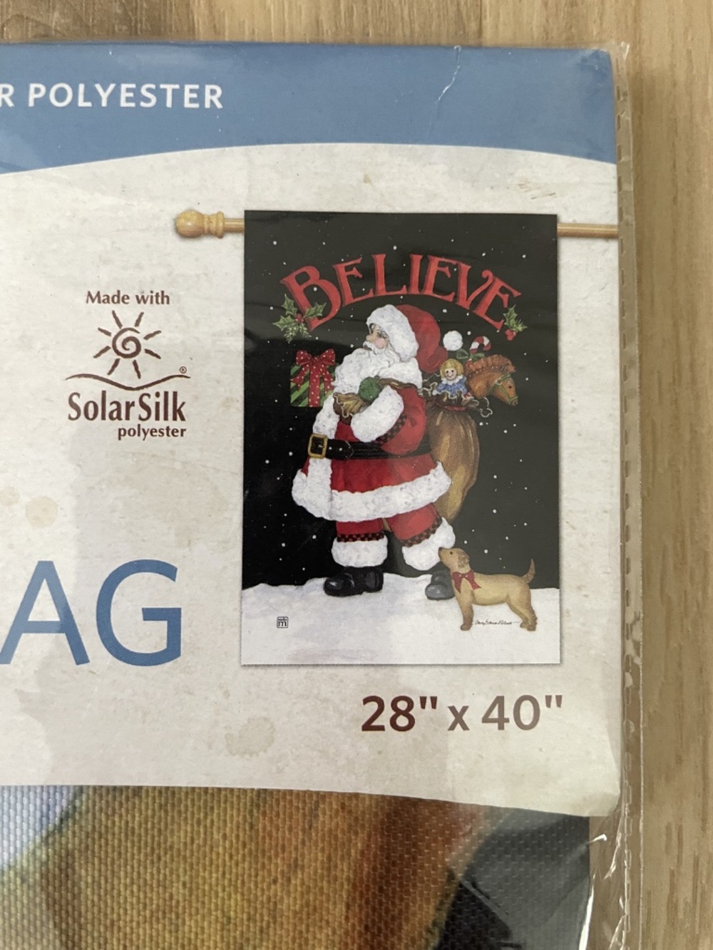NEW BreezeArt Believe in Santa Winter Premium Standard Flag 28x40 Christmas Dog